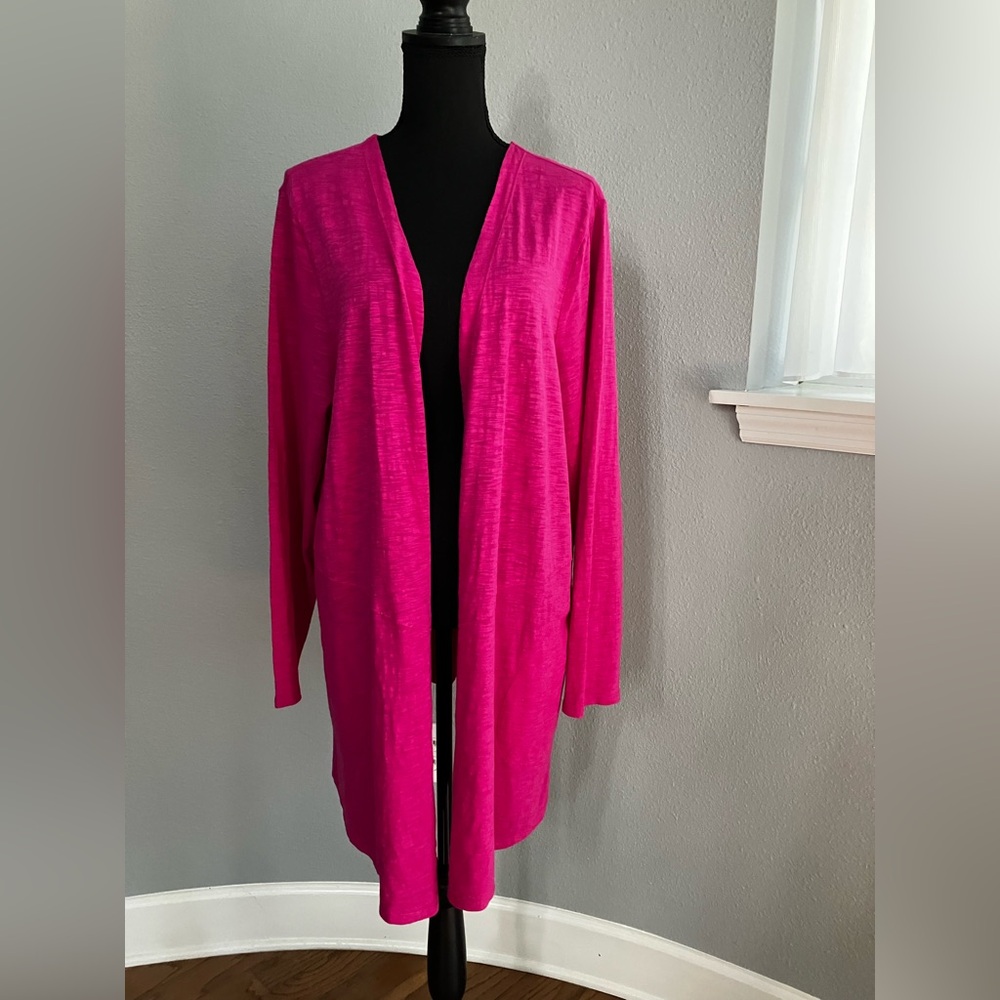 Chico's Vibrant Pink Open Cardigan